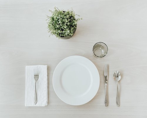 Simple home dinner setting on a table